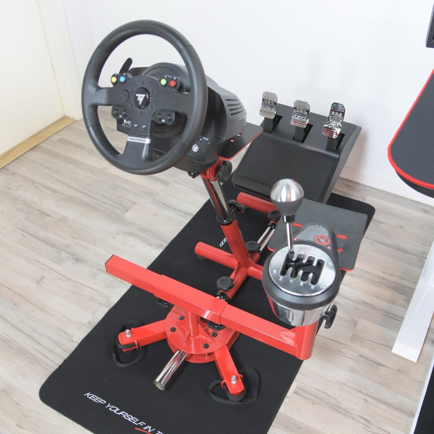 Arozzi Velocita Racing Simulator Cockpit - Collapsible, Portable, Red, Compatible with Most Gear, Model VELOCITA-RED
