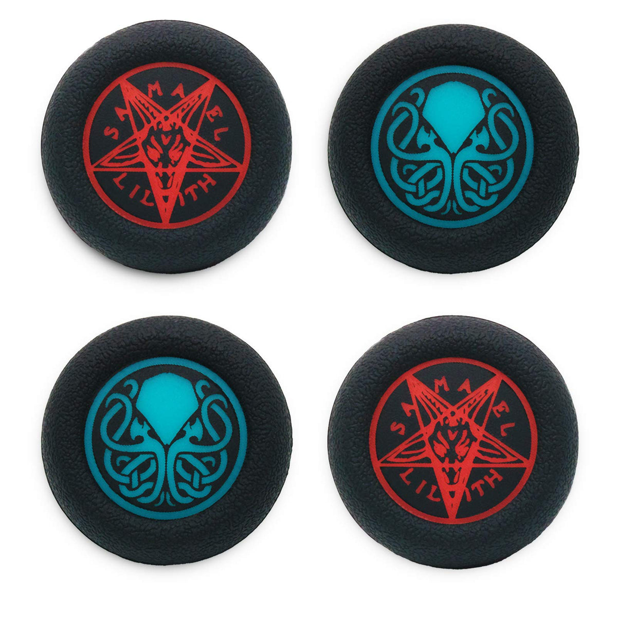 Playrealm Soft Rubber Silicone Printing Thumb Grip Cover x 4 for PS5  PS4  Xbox Series X/S  Xbox One  Switch PRO Controller(Unspeakable Pack)