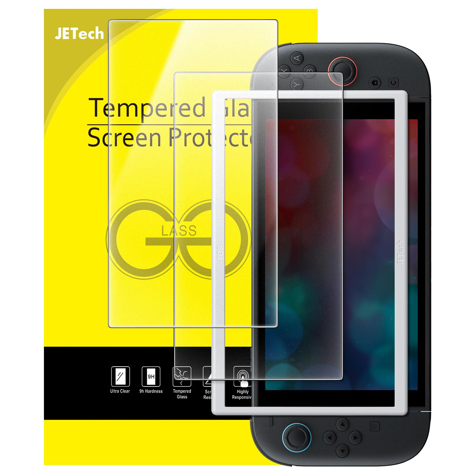 JETech Matte Screen Protector for Nintendo Switch 2 2025  Anti-Glare 9H Tempered Glass Film with Easy Installation Tool  Anti-Fingerprint Smooth Touch  2-Pack