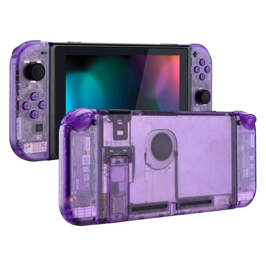 eXtremeRate DIY Replacement Shell Buttons for Nintendo Switch  Back Plate for Switch Console  Housing with Full Set Buttons for Joycon Handheld Controller - Clear Atomic Purple [No Electronics Parts]