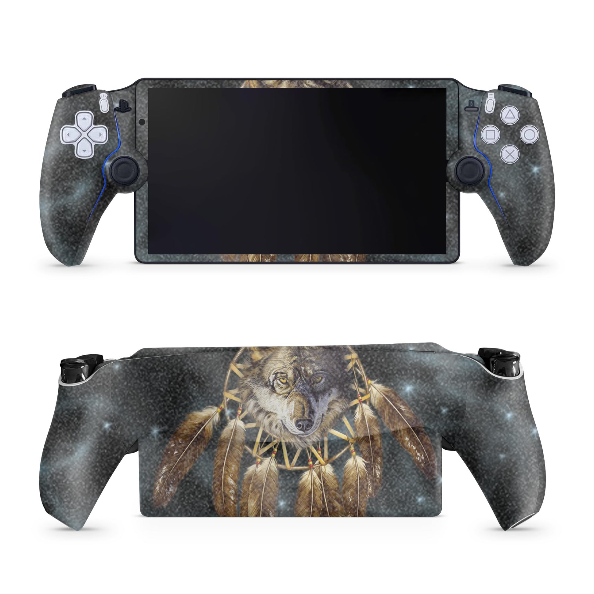 Glossy Glitter Gaming Skin Compatible with PS5 Portal Remote Player - Wolf Dreams - fine 3M Vinyl Protective Wrap Decal Cover - Easy to Apply | Crafted in The USA by MightySkins