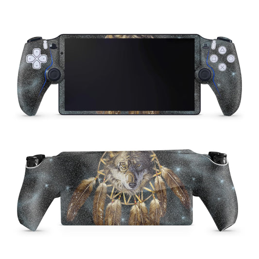 Glossy Glitter Gaming Skin Compatible with PS5 Portal Remote Player - Wolf Dreams - fine 3M Vinyl Protective Wrap Decal Cover - Easy to Apply | Crafted in The USA by MightySkins