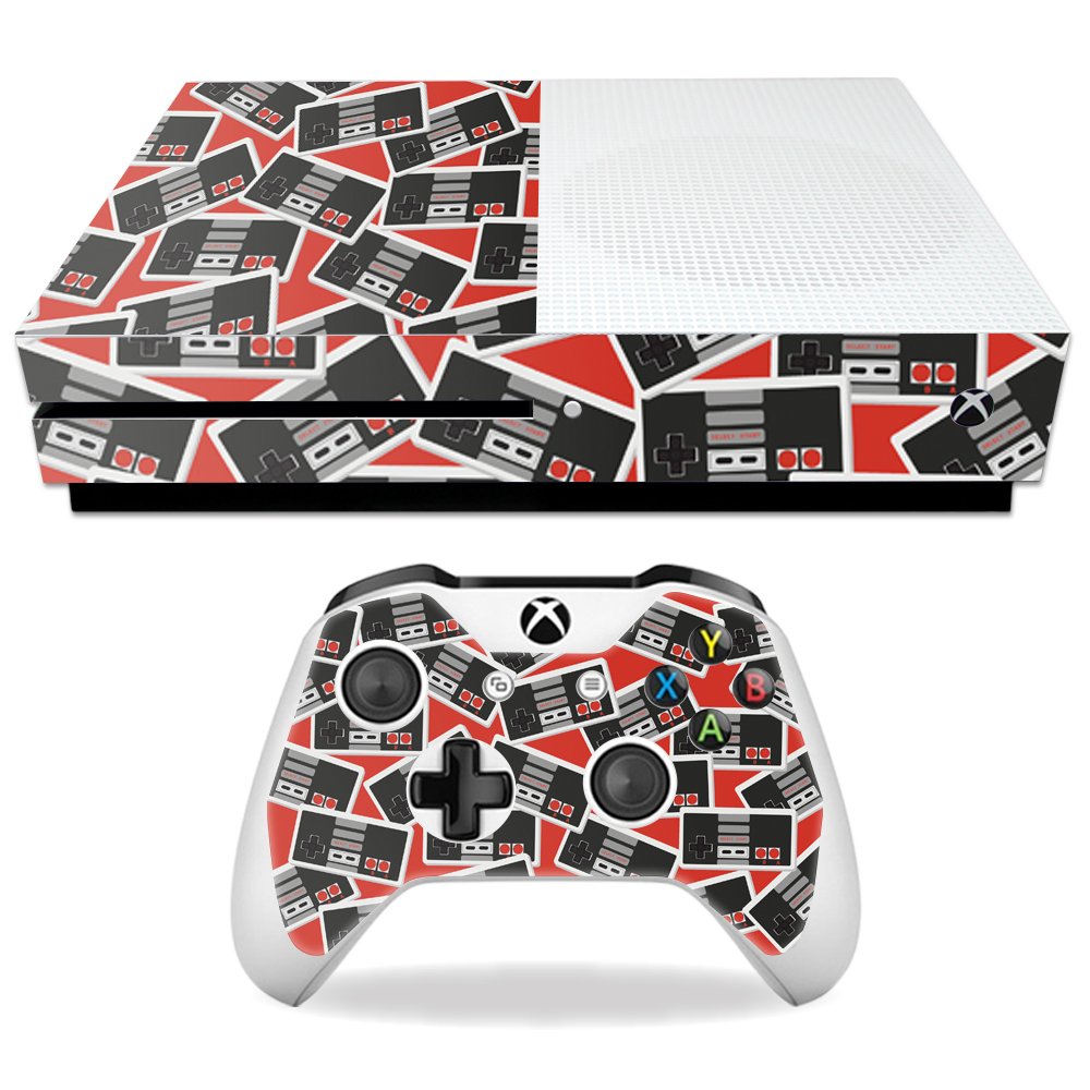 MightySkins Xbox One S Skin - Retro Controllers 3 | Durable Vinyl Decal Wrap | Easy to Apply & Remove | Made in The USA