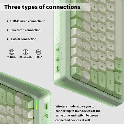 nuphy Halo96 V2 Wireless Keyboard, 96% Hot Swappable, RGB Backlit, Lemon Switches, Green