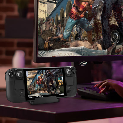 KUNSLUCK Steam Deck Stand Base with Anti-Slip Silicone Pad, Black