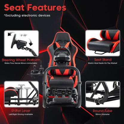 Dardoo G920 Racing Cockpit Simulator Stand for Logitech/Thrustmaster/Fanatec - Adjustable Direct-Drive, Model NO.54, Red Seat