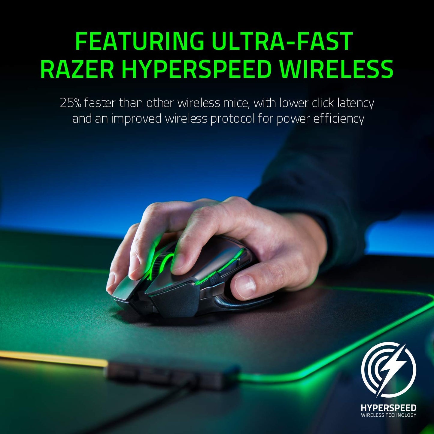 Razer Basilisk Ultimate Wireless Gaming Mouse - 20K DPI, 11 Buttons, Chroma RGB, Black