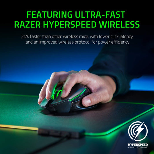 Razer Basilisk Ultimate Wireless Gaming Mouse - 20K DPI, 11 Buttons, Chroma RGB, Black