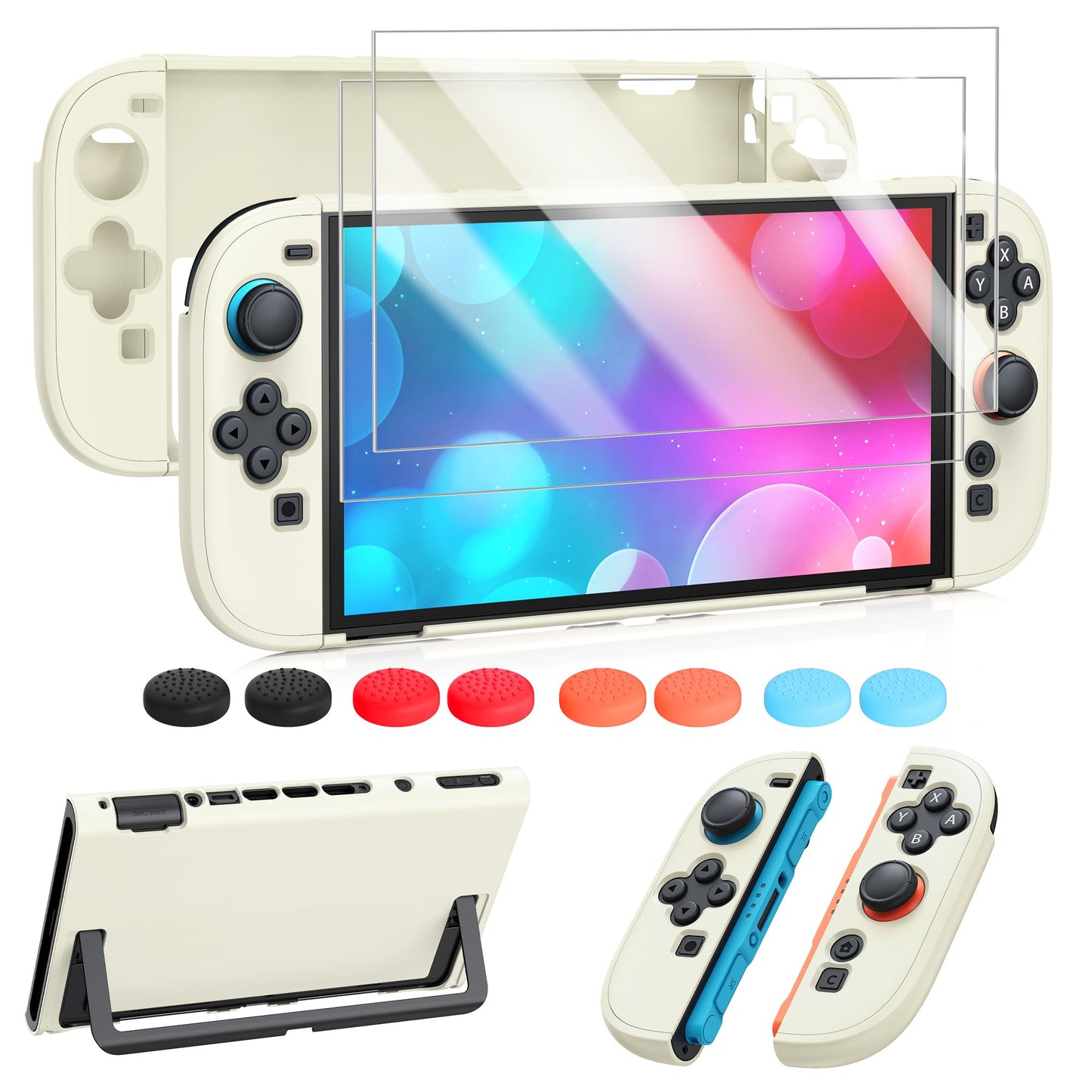 FYOUNG Protective Case for Nintendo Switch 2 2025  Slim Hard Shell for Switch 2 Accessories  Scratch&Shock Protection Cover with Screen Protector  8 Thumb Grip(Soft Yellow  Switch 2 7.9inch)