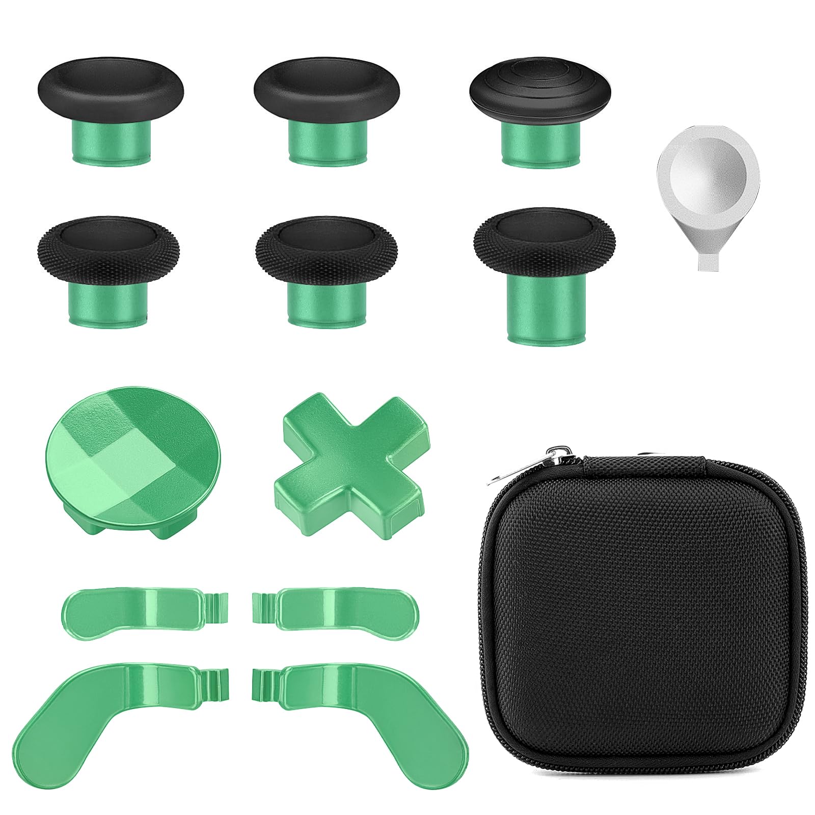 Accessories for Xbox One Elite Series 2 Controller(Model 1797)  Metal Thumbsticks Paddles Joysticks Replacement Parts Kits Compatible with Xbox Elite Wireless Controller Series 2 Core(Black & Green)