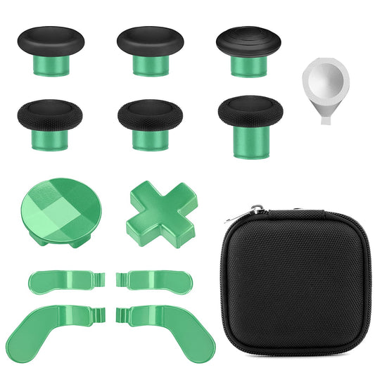 Accessories for Xbox One Elite Series 2 Controller(Model 1797)  Metal Thumbsticks Paddles Joysticks Replacement Parts Kits Compatible with Xbox Elite Wireless Controller Series 2 Core(Black & Green)