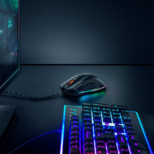Trust Gaming GXT 900 Qudos Mouse - 100-15000 DPI, 7 Buttons, RGB Lighting, USB - Black