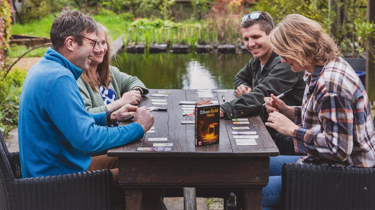 NSV Silver & Gold Pyramids Playing Cards, Yellow, 18 x 12 x 3 cm, Model 10041765-0001