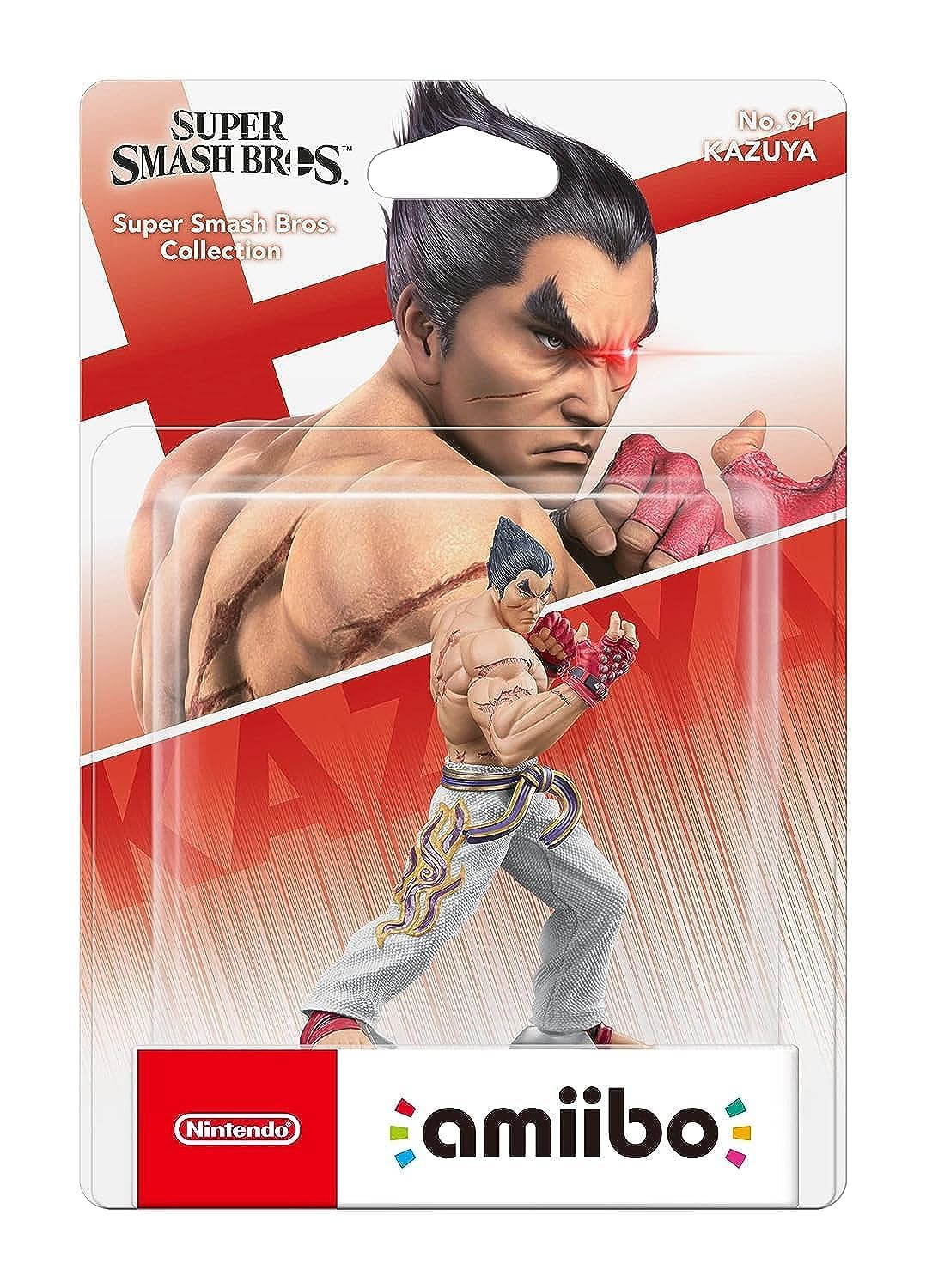 Nintendo Amiibo Kazuya Action Figure - Red, Model 38112, Collectible Gaming Toy