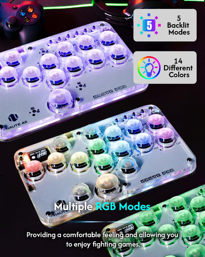 Sehawei Haute42 Arcade Stick - 16 Keys, Custom RGB, Turbo Functions, G16 Model, Compatible with PC/PS3/PS4/Switch