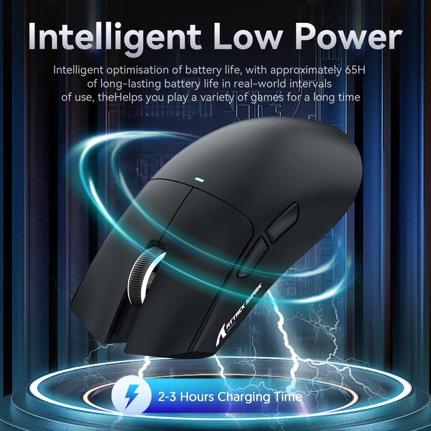 ATTACK SHARK X11 Ultra-Light Gaming Mouse - 22K DPI, 5 Programmable Buttons, Magnetic Charging Stand, Black