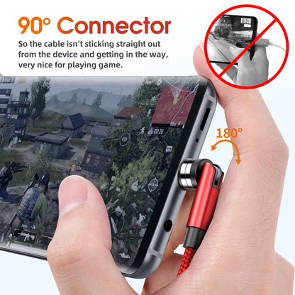 Ankndo Magnetic Charging Cable 7-Pack - 3 in 1 USB Nylon Braided, 1.6FT to 10FT, Red, Model CC56