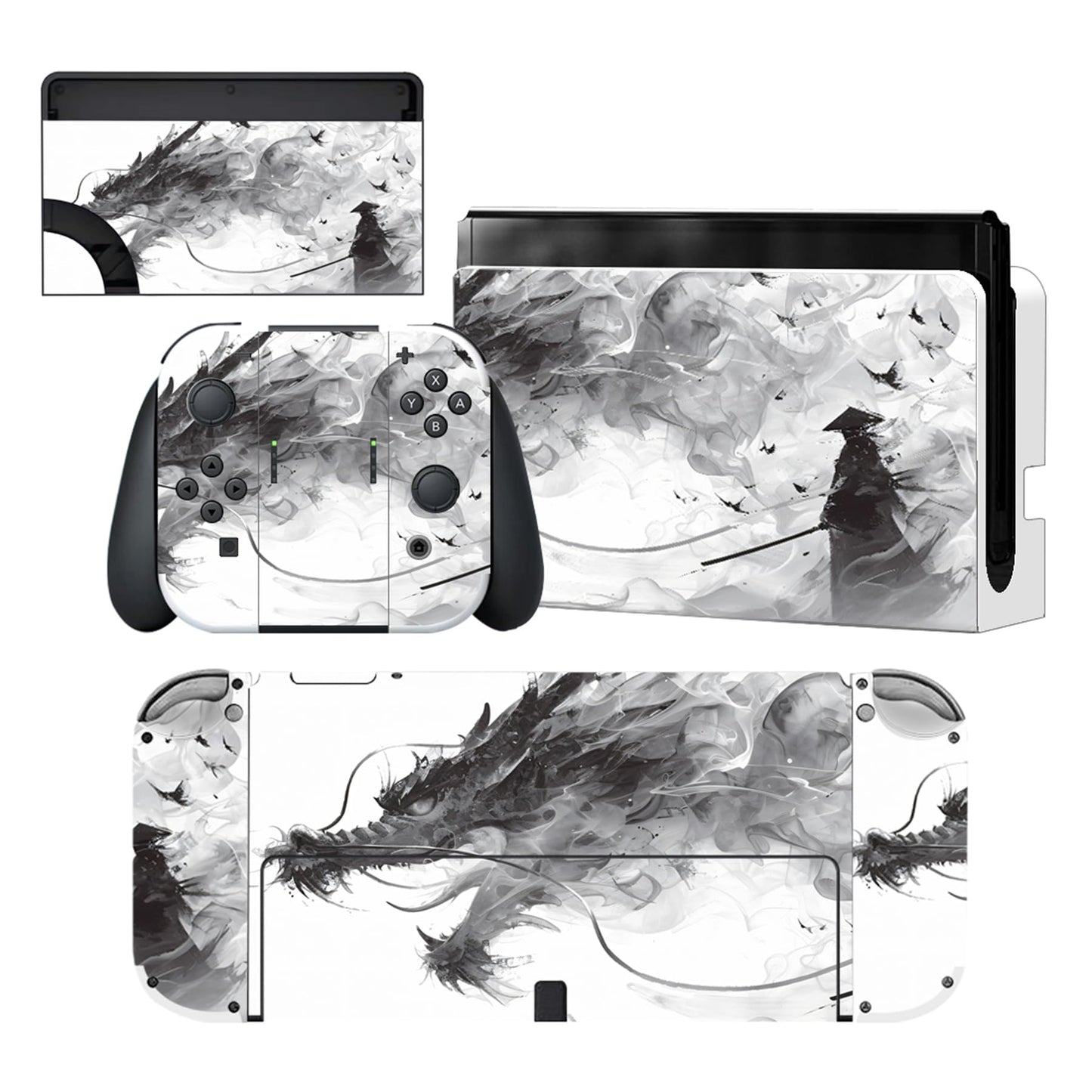 PlayVital Full Set Protective Skins for Nintendo Switch OLED Console & Joycon  Customized Vinyl Decal Sticker Wrap for Nintendo Switch OLED & Dock & Hand Grips - Mistborn Dragon