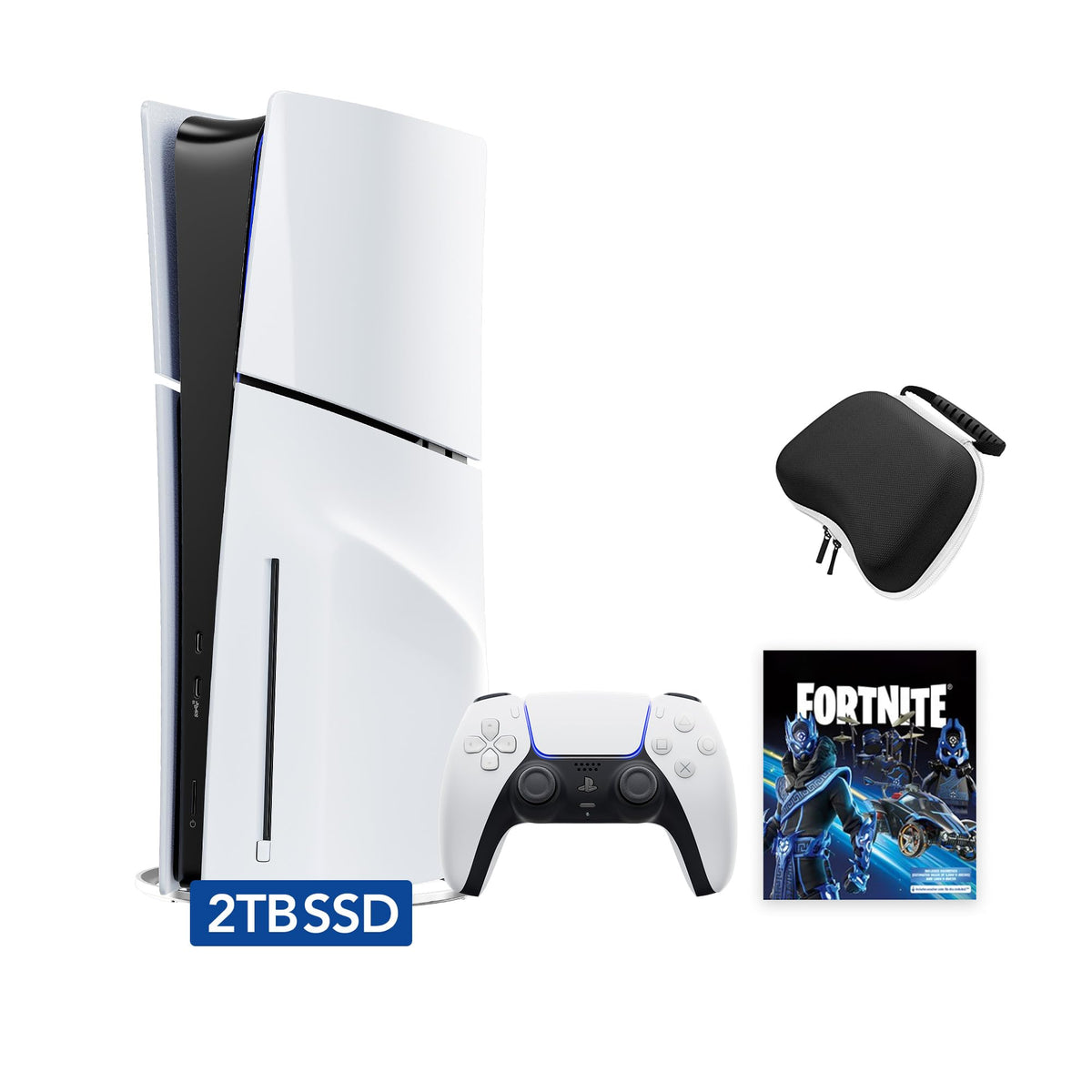 PlayStation 5 Slim Upgraded 2TB Disc Edition Fortnite Cobalt Star Bundle and Controller Case - White  Slim PS5 2TB PCIe SSD Gaming Console [video game] [video game] [video game] [video game] [video game] [video game] [video game] [video game] [video game]