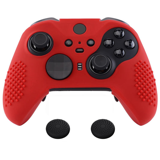 eXtremeRate PlayVital Red Soft Anti-Slip Silicone Cover Skins  Controller Protective Case for Xbox One Elite Series 2  Elite 2 Core with Thumb Grips Analog Caps