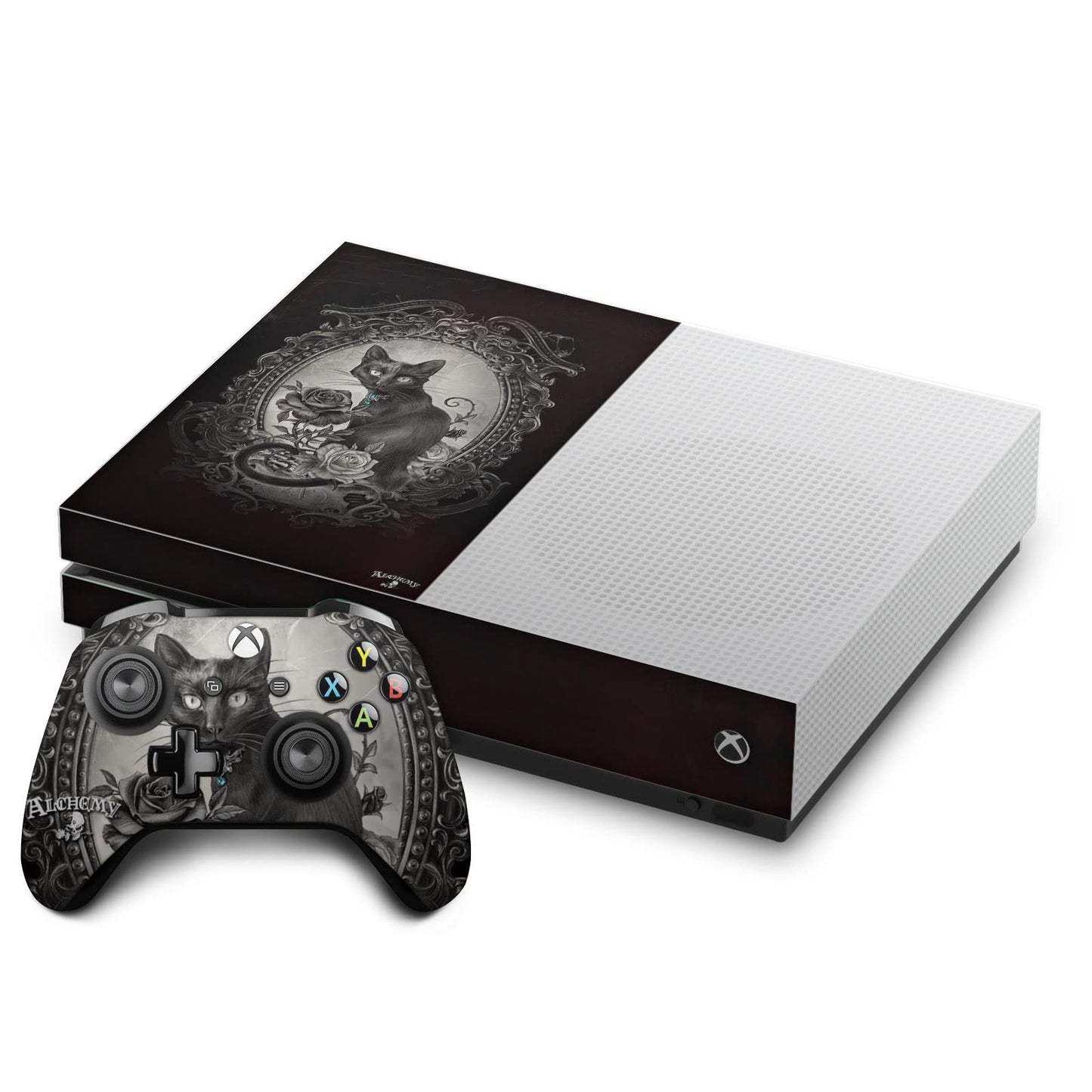 Head Case Designs Officially Licensed Alchemy Gothic Paracelsus Cat Gothic Vinyl Sticker Gaming Skin Decal Cover Compatible With Xbox One S Console and Controller Bundle