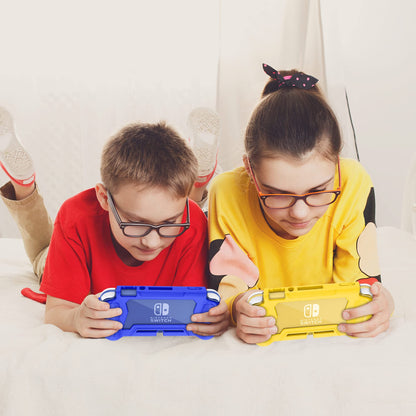 Kailfee Protective Case for Nintendo Switch Lite - TPU Shock-Absorption, Anti-Scratch, with Screen Protector & Thumb Grip Caps, Navy Blue