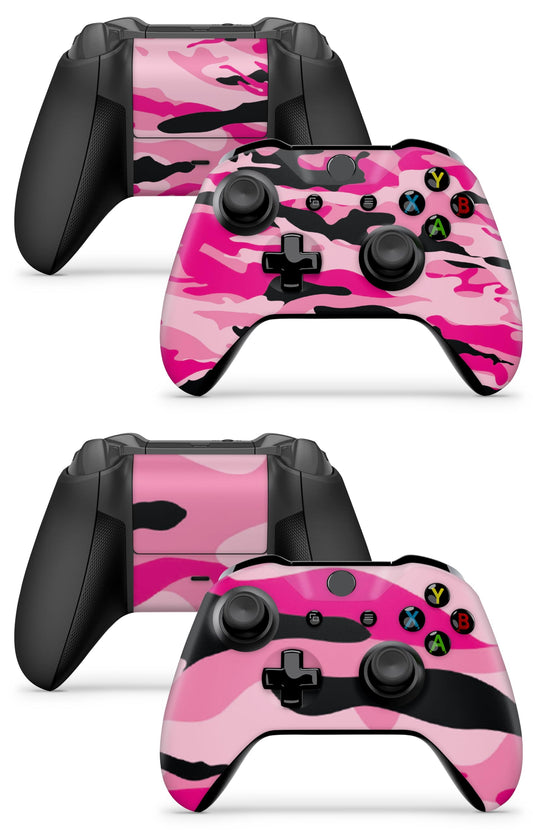GNG Pink Camo 2 x Controller Skin Decal Sticker Skins Compatible with Xbox One X