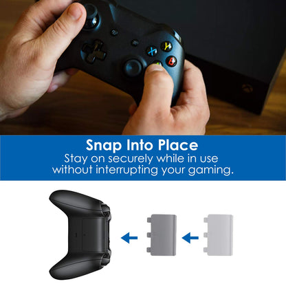 Avorast 4 Pack Battery Back Cover for Xbox One/One S/One X Controllers - Black, Model VG078, Replacement Shells Compatible with Xbox Controllers