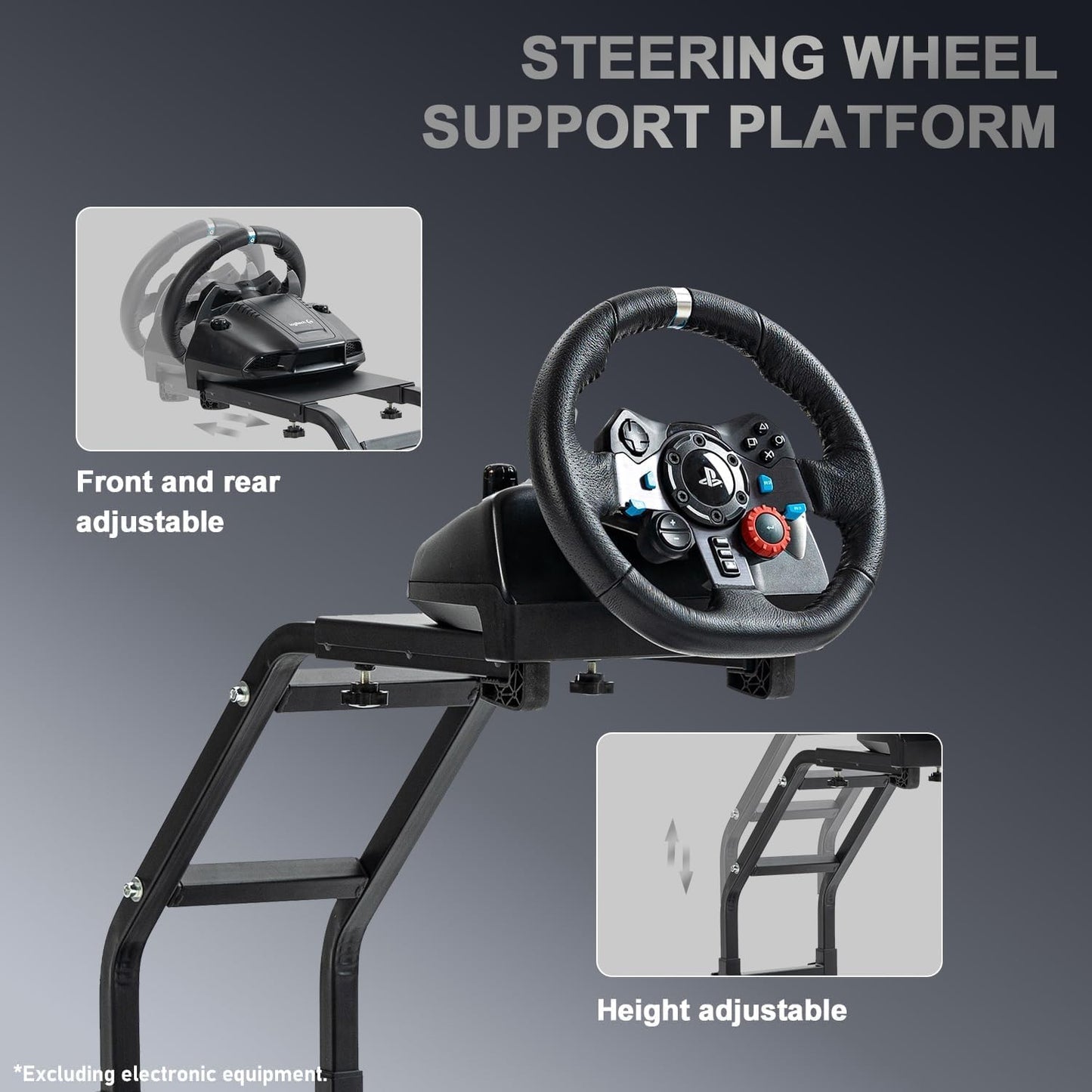 Marada Racing Simulator Cockpit Stand with Comfort Seat for Logitech/Thrustmaster, Model 24, Basic Cockpit Stand-24S