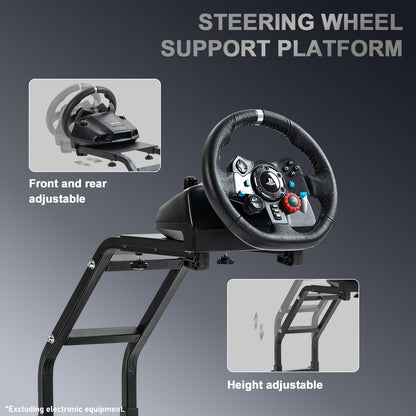 Marada Racing Simulator Cockpit Stand with Comfort Seat for Logitech/Thrustmaster, Model 24, Basic Cockpit Stand-24S