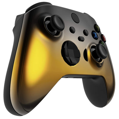 eXtremeRate Tri-Color Gradient Shell for Xbox Controller - Black Gold Silver - FX3D410 - Durable Plastic Accessory Cover for Series X & S