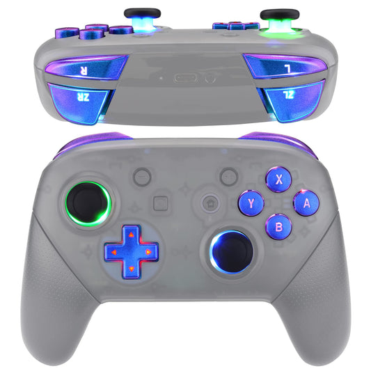 eXtremeRate Multi-Colors Luminated Thumbsticks Classical Symbols D-pad ABXY ZR ZL L R Buttons DTFS LED Kit V2 for Nintendo Switc