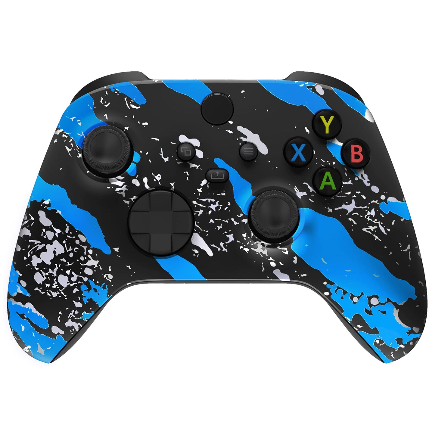 eXtremeRate Xbox Series X & S Controller Shell - Blue Coating Splash - FX3S206 - Durable ABS Front Housing Cover