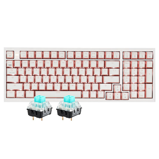 Hexgears X4 Wired Mechanical Keyboard with Number Pad  USB-C Hot Swappable Custom Keyboard  Pre-lubed Clicky Switches  White LED Backlit Computer Gaming Keyboards for PC/Tablet