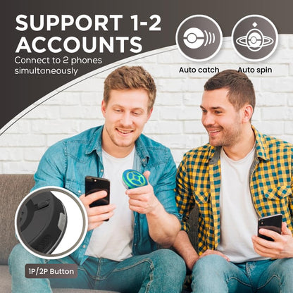megacom DuoMon3 Auto Catcher - Dual Accounts, IPX7 Waterproof, 65ft Bluetooth, USB-C/Wireless Charging, Keychain, Black