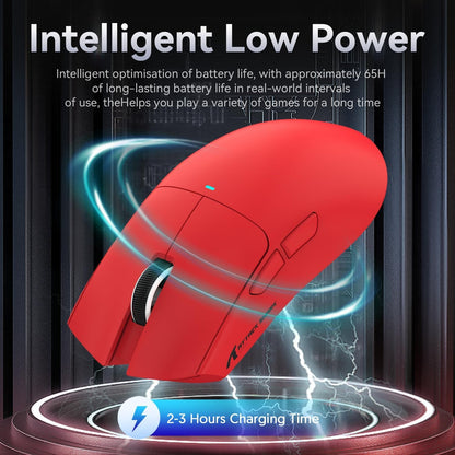 ATTACK SHARK X11 Ultra-Light Gaming Mouse - 22K DPI, 5 Programmable Buttons, Magnetic Charging Stand, Red