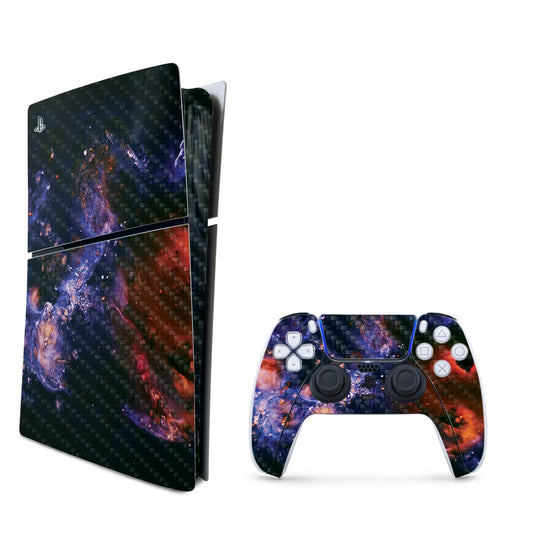 MightySkins Carbon Fiber Skin for PS5 PlayStation 5 Slim Digital Edition Bundle - Andromeda Protective  Durable Textured Carbon Fiber Finish Easy to Apply Made in The USA