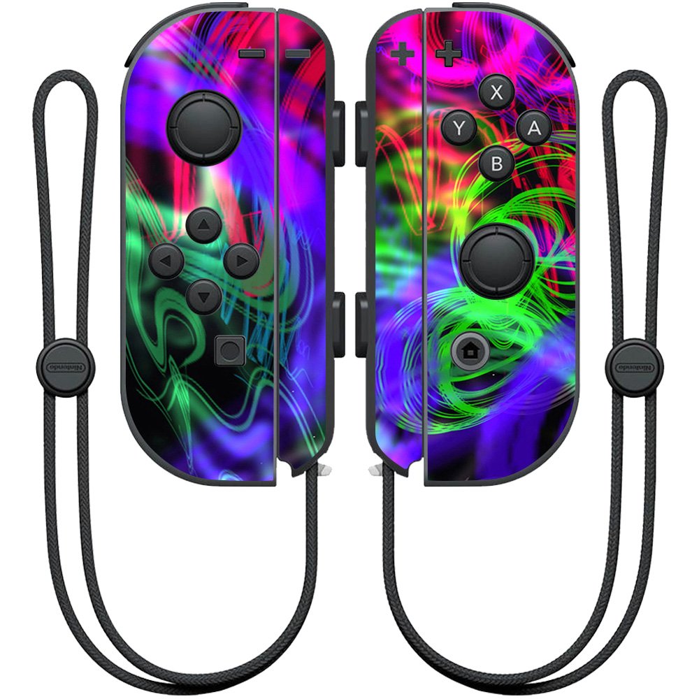 MIGHTY SKINS Nintendo Joy-Con Controller Skin Wrap - Neon Splatter Design, Model NIJOYCO-Neon Splatter