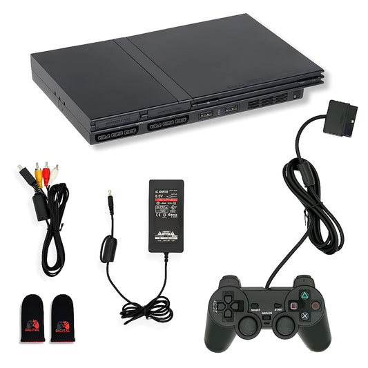 Sony Black fine PS2 Slim Console - PlayStation 2 with Controller  AV Cable  Power Cord (refurbished)