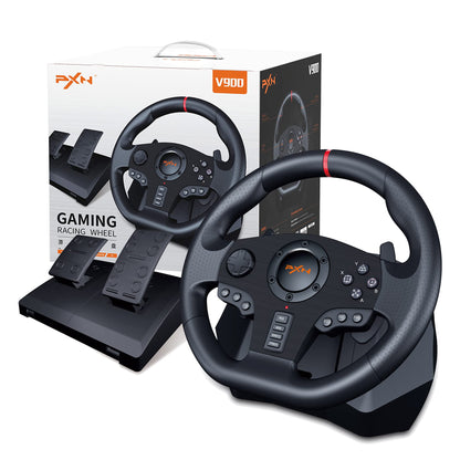 PXN V900 Xbox Steering Wheel - 270/900° Sim Racing Wheel with Pedals, Vibration Feedback, Black, Compatible with PC, PS4, Xbox Series X|S