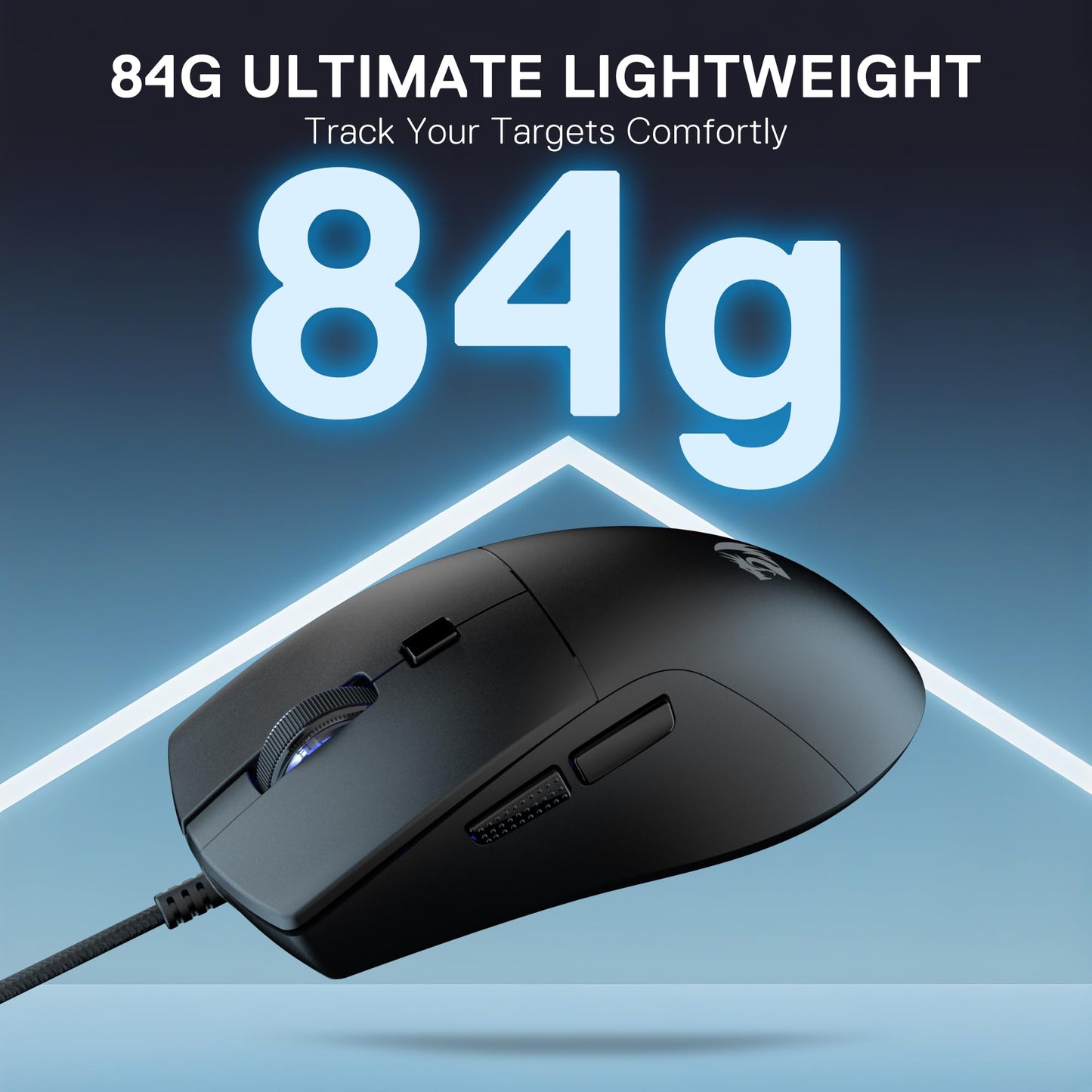 Redragon M618 Wired Gaming Mouse - 10000 DPI, Ergonomic, 6 Programmable Buttons, Ultra Lightweight, Black