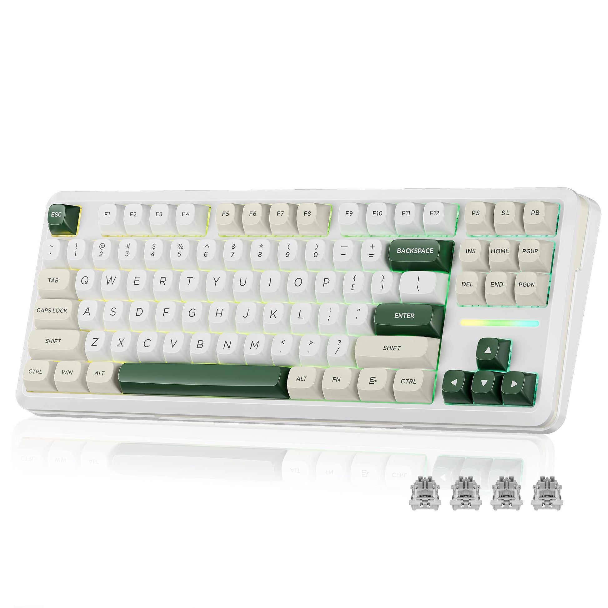 Redragon K734W Wireless Mechanical Keyboard  Tri Mode BT5.0/2.4G/USB-C 75% 81 Keys TKL Custom Hot Swappable Gaming Keyboard  Pre-lubed Linear Switches RGB Gasket Computer Creamy Keyboard  for PC/MAC