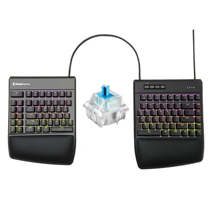 KINESIS Freestyle Edge RGB Split Mechanical Keyboard - MX Blue, Plastic, RGB Lighting, Model KB975-BLU