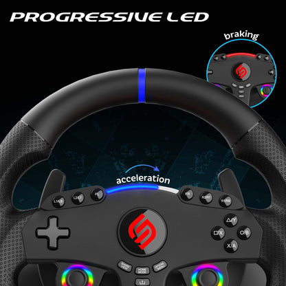 SUBSONIC Superdrive 270 GT-5 Steering Wheel for PS5 & PC - Black, 270° Rotation, Dual Sticks, Pedals, Paddle Shifters
