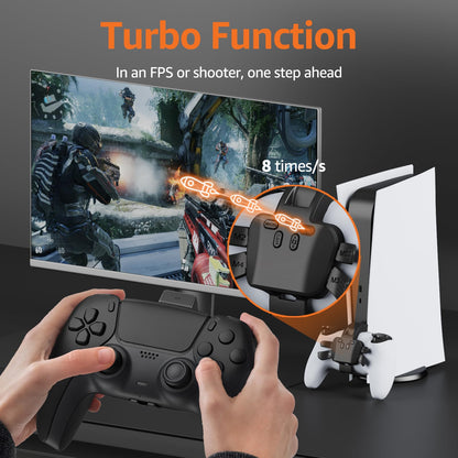 GMVOX PS-5 Controller Paddles with MIC, 4 Programmable Buttons, Combo/Turbo/Remapping, Plug & Play, Black