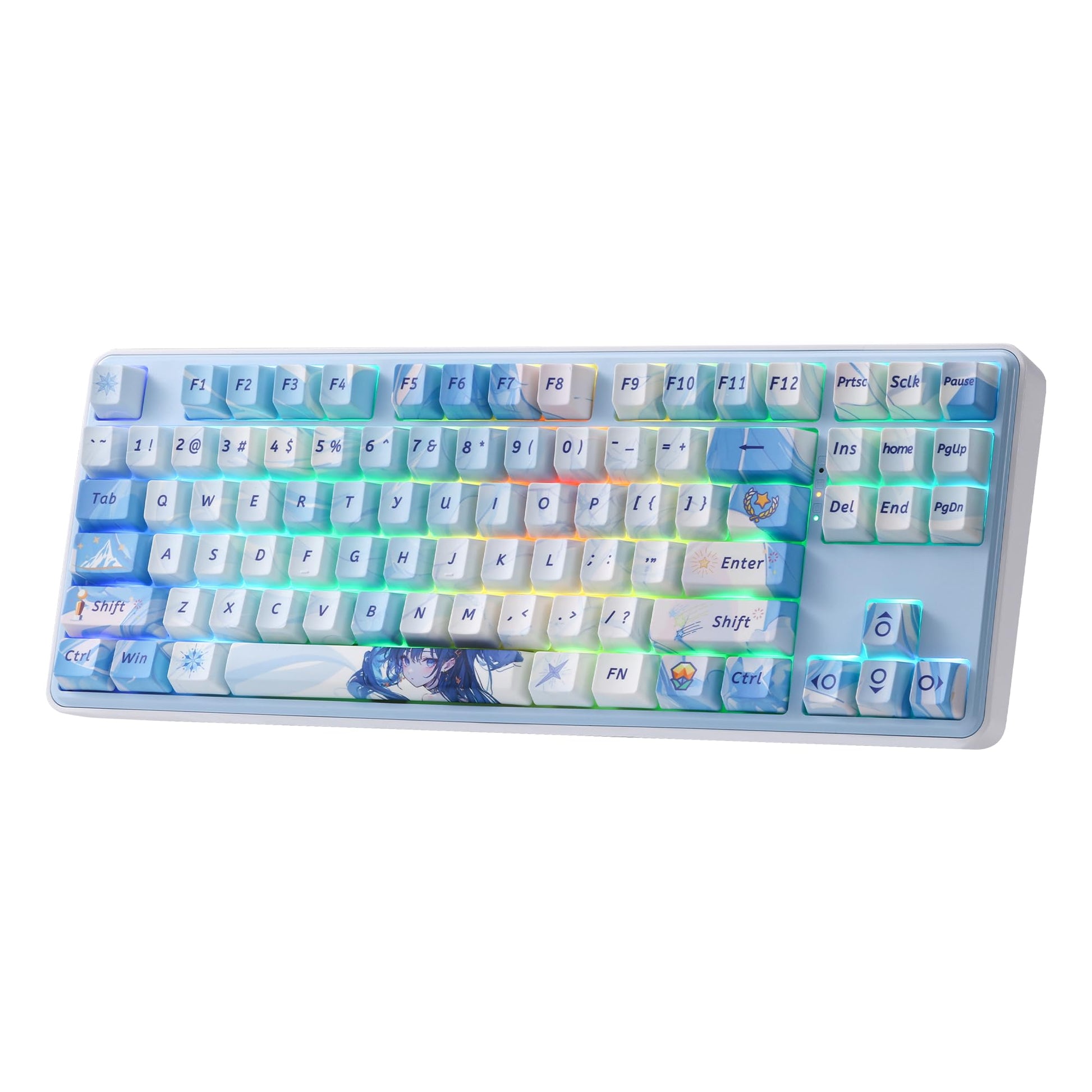 Redragon K707 PRO SE 80% Wireless Gasket RGB Gaming Keyboard  3-Modes 87 Keys TKL Anime Mechanical Keyboard w/Hot-Swap Socket  Dye-Sub PBT Keycaps & 5-Layer Noise Dampening  Custom Linear Switch