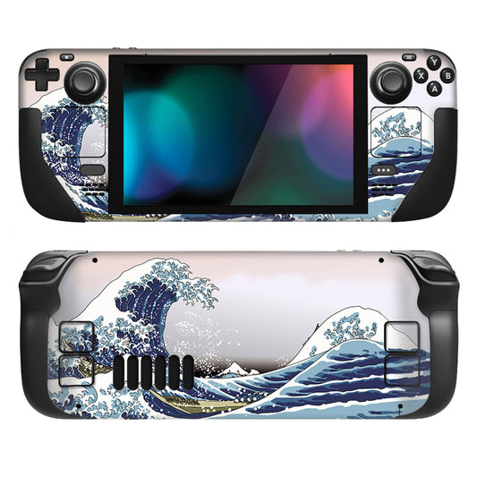 PlayVital Full Set Protective Skin Decal for Steam Deck LCD  Custom Stickers Vinyl Cover for Steam Deck OLED - The Great Wave