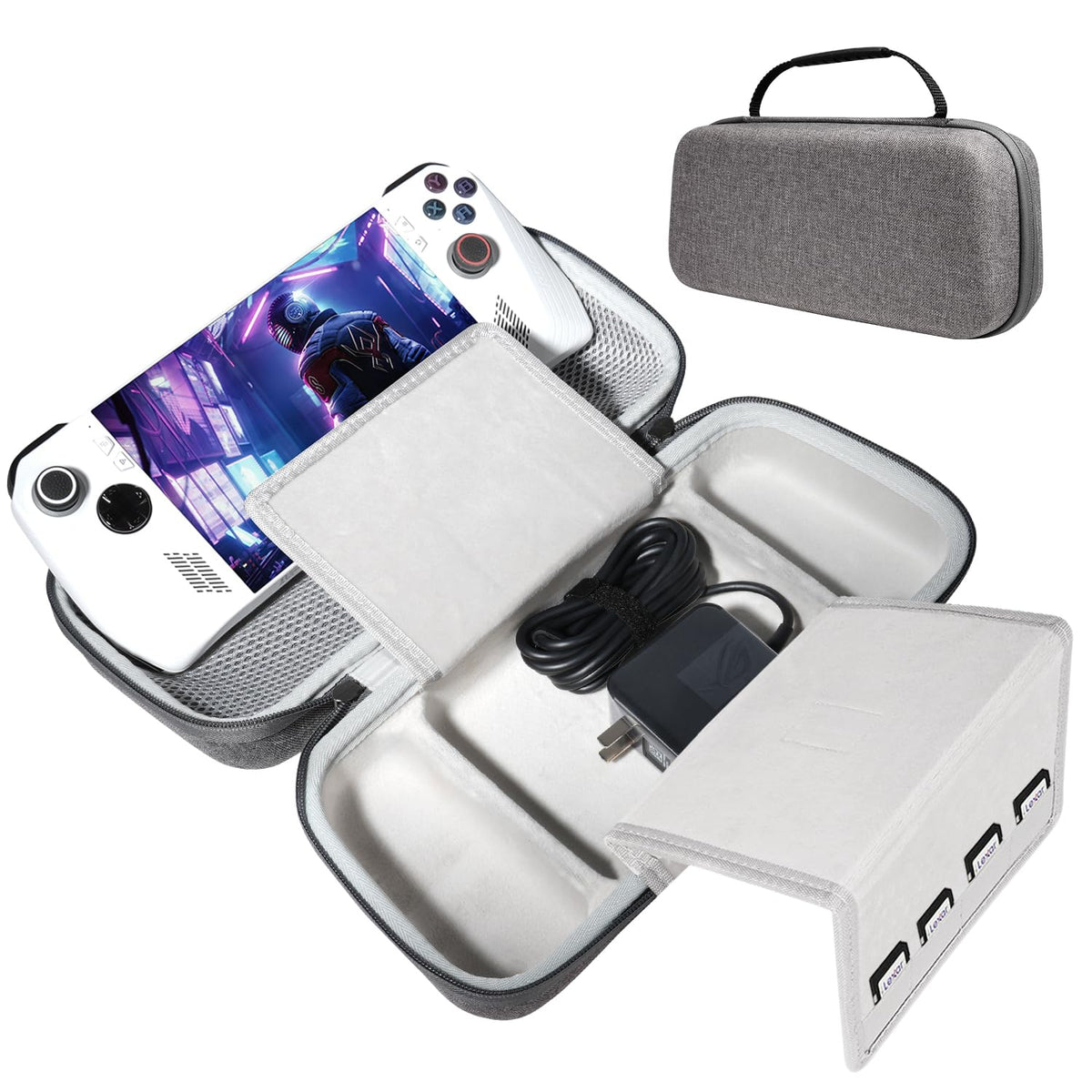 sarlar Rog Ally Carrying Case Compitable with ASUS ROG Ally Gaming Handheld and Accessories  Large Space Hard Shell Case Fit AC Adapter and Power Bank for Tpartyl and Storage