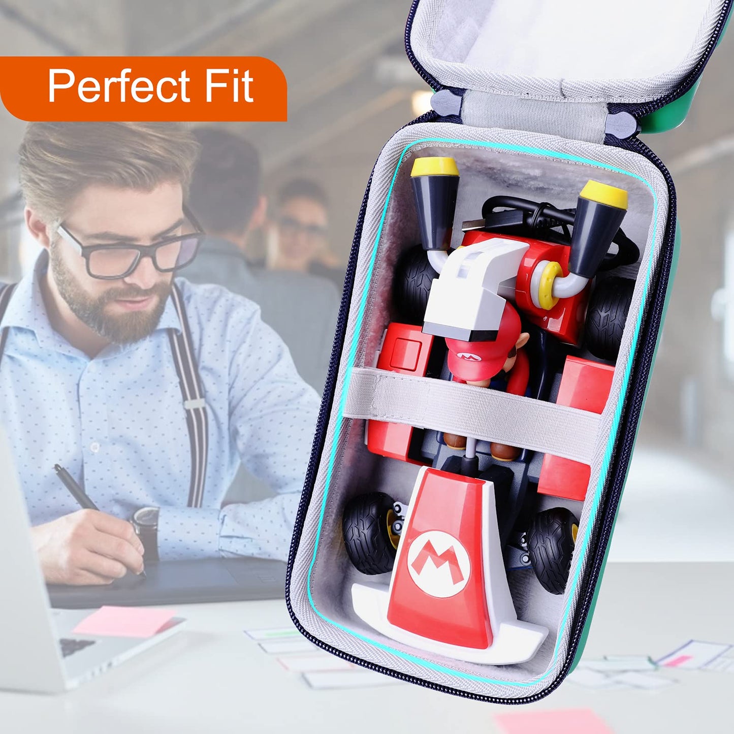 L LTGEM Storage Case for Nintendo Switch - Luigi Set Edition - Green Travel Bag