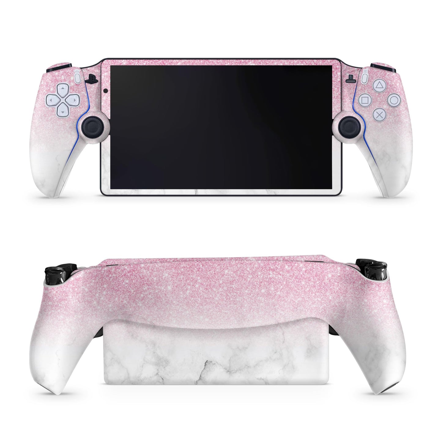 Glossy Glitter Gaming Skin Compatible with PS5 Portal Remote Player - Marble Glitz - fine 3M Vinyl Protective Wrap Decal Cover - Easy to Apply | Crafted in The USA by MightySkins